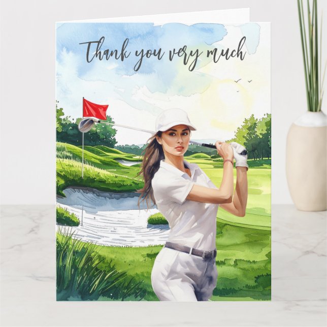 Golf Fairway Gratitud: Tarjeta de Agradecimiento (Anverso)