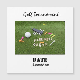 Golf Farewell fiesta bola de golf y tee on green
