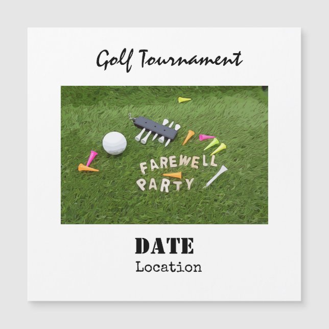 Golf Farewell fiesta bola de golf y tee on green (Anverso)