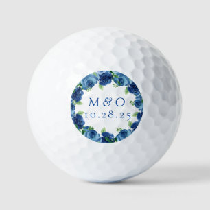 Golf Favor de boda floral acuarela azul marino pelotas 