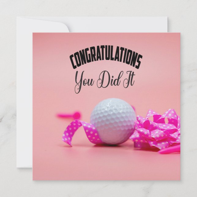 Golf Felicidades lo hiciste señorita de color rosa (Anverso)