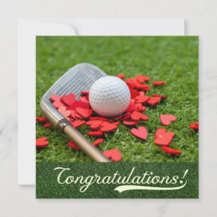 Golf Felicitaciones con amor corazón rojo sobre ve