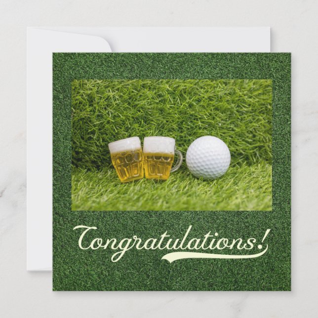 Golf Felicitaciones con cerveza en verde (Anverso)