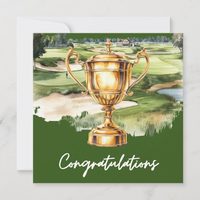 Golf Felicitaciones temática golf para golfista (Anverso)