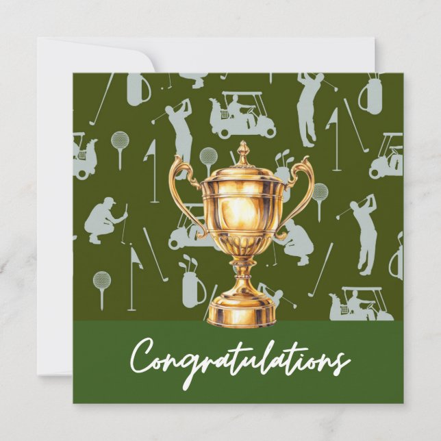 Golf Felicitaciones temática golf para golfista (Anverso)