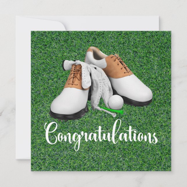 Golf Felicitaciones temática para golfista (Anverso)