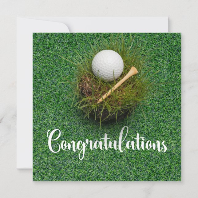 Golf Felicitaciones temática para golfista (Anverso)