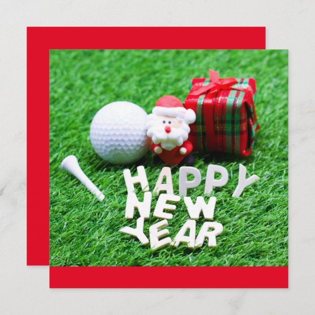 Golf Feliz Año Nuevo con Santa Claus para Golfer (Anverso / Reverso)