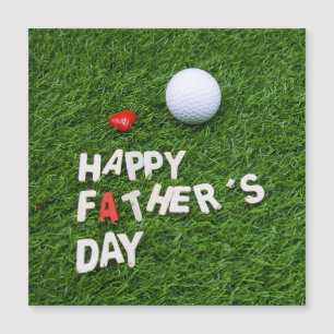Golf Feliz Día del Padre con té y pelota en verde