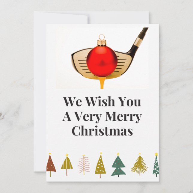 Golf Feliz Navidad al golfista con ornamento (Anverso)
