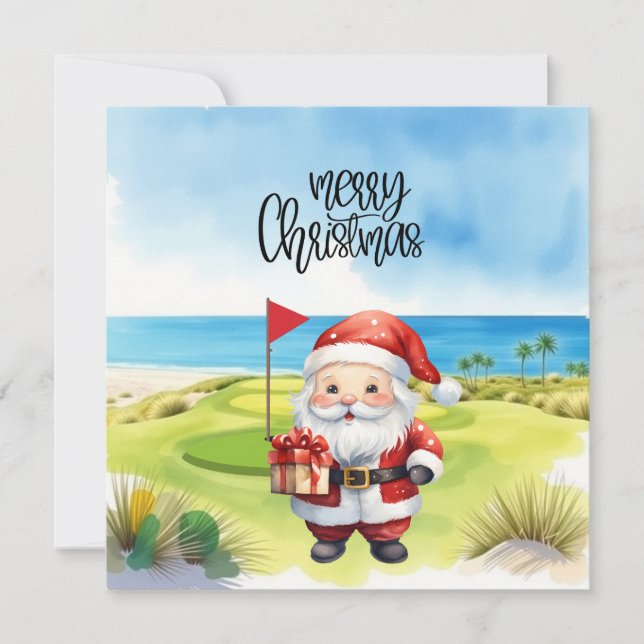 Golf Feliz Navidad con Santa Claus a la bandera (Anverso)