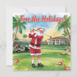 Golf Feliz Navidad con Santa Claus y flamingo