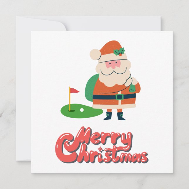 Golf Feliz Navidad con Santa en el campo de golf (Anverso)