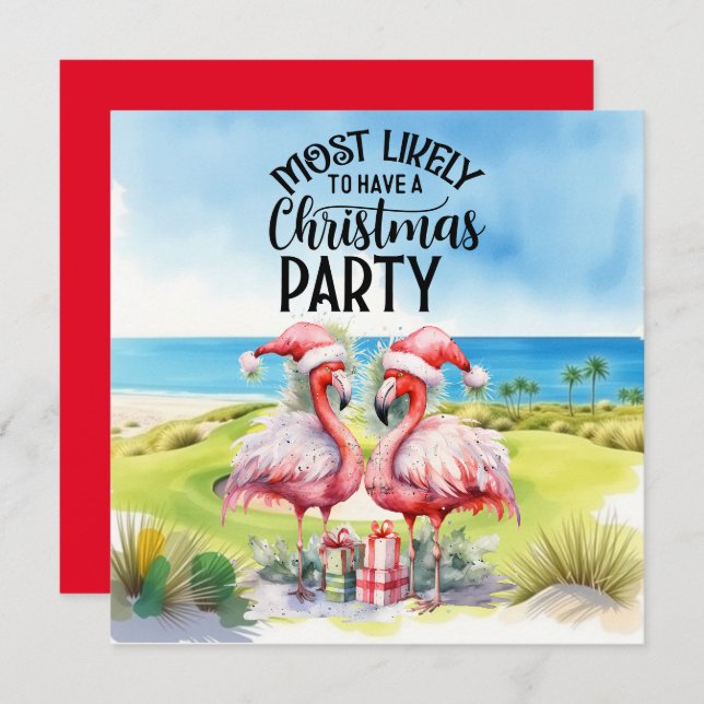 Golf Feliz Navidad con Santa Flamingo (Anverso / Reverso)