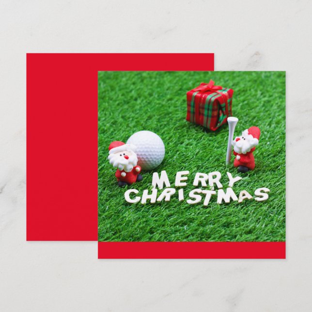 Golf Feliz Navidad con Santa jugando al golf (Anverso / Reverso)