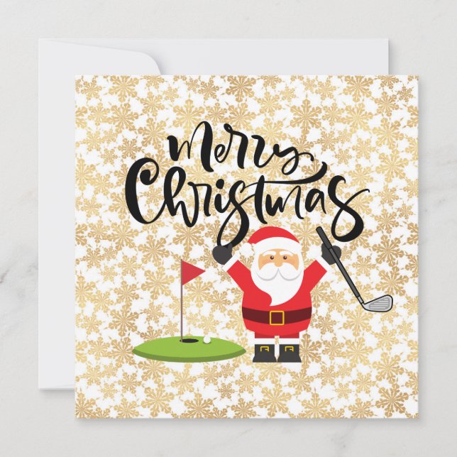 Golf Feliz Navidad con Santa jugando al golf (Anverso)
