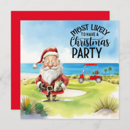 Golf Feliz Navidad con Santa jugando al golf