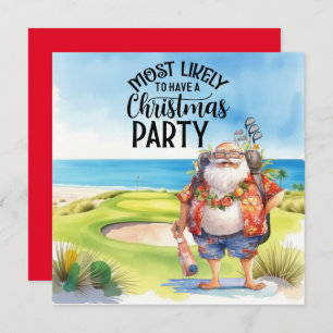 Golf Feliz Navidad con Santa jugando al golf