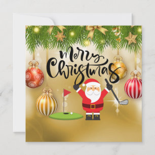 Golf Feliz Navidad con Santa jugando al golf