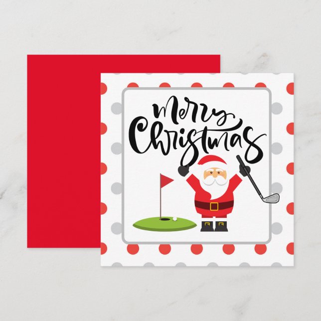 Golf Feliz Navidad con Santa jugando al golf (Anverso / Reverso)