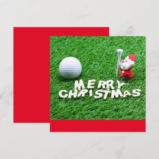 Golf Feliz Navidad con Santa jugando al golf (Anverso / Reverso)
