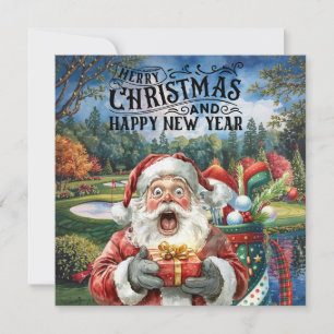 Golf Feliz Navidad con Santa jugando al golf
