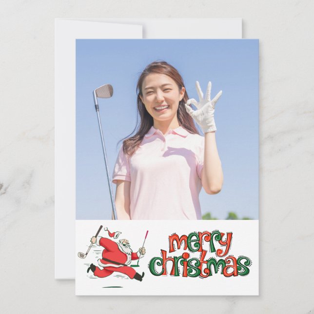 Golf Feliz Navidad con tu propia foto (Anverso)
