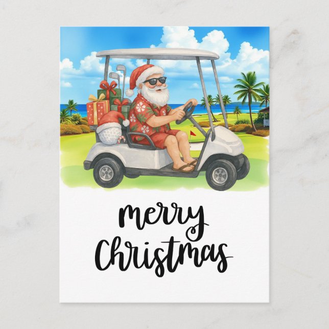 Golf Feliz Navidad Santa Golfer Beach Temática (Anverso)