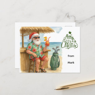 Golf Feliz Navidad Santa Golfer Beach Temática