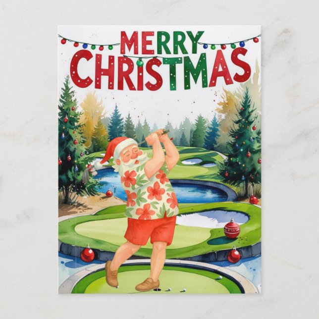 Golf Feliz Navidad Santa Golfer Beach Temática (Anverso)