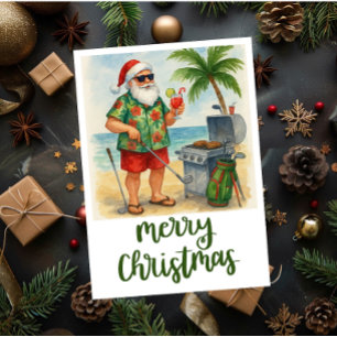 Golf Feliz Navidad Santa Golfista Tema Playa