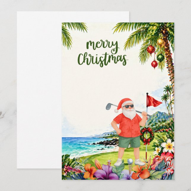Golf Feliz Navidad Santa Golfista Temática de Play (Anverso / Reverso)