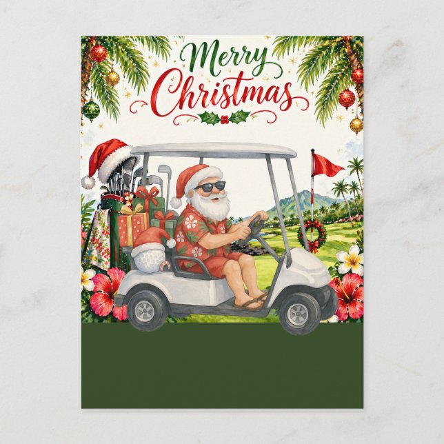 Golf Feliz Navidad Santa Golfista Temática de Play (Anverso)