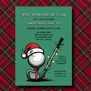 Golf Festivo Invitación de Navidad Par-tee Verde 