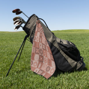 Golf Flores de Burlap marrón rústico deja toalla de gol