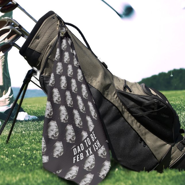 Golf Foto de papá para ser ultrasonido Primera toalla d (Surprise the golf loving Dad to be with a golf towel with your baby photo on it. )
