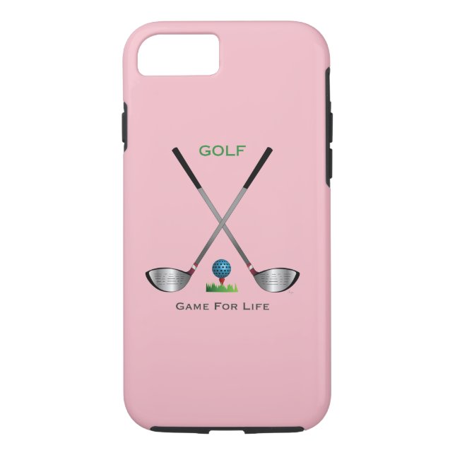 GOLF - Funda para iPhone 7 rosa de Game for Life (Reverso)