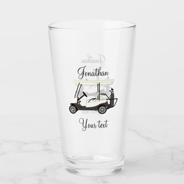 Golf Golf Cart Pint Vidrio para beber (Anverso)