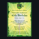 Golf Golf Golf Golf: 40ª Invitación por cumpleaños<br><div class="desc">Puedes personalizar todo el texto de esta 40ª invitación a la fiesta de cumpleaños temática del golf. Puedes cambiar el texto y el número en la parte delantera y usarlo para un cumpleaños 50, 60, 70 u otro. El diseño presenta un fondo amarillo brillante y verde de soleada con una...</div>