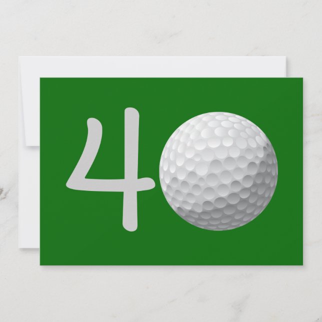 Golf Golf Golf Golf: 40ª Invitación por cumpleaños (Anverso)