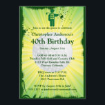 Golf Golf Golf Golf: 40ª Invitación por cumpleaños<br><div class="desc">Puedes personalizar todo el texto de esta 40ª invitación a la fiesta de cumpleaños temática del golf. Puedes cambiar el texto y el número en la parte delantera y usarlo para un cumpleaños 50, 60, 70 u otro. El diseño presenta un fondo amarillo brillante y verde de soleada con una...</div>
