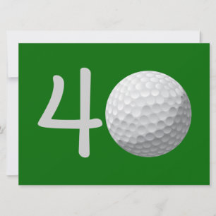 Golf Golfer Invitación a los 40 Años