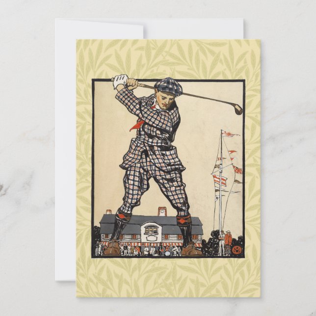 Golf Golfer Vintage Antiguo Golfing (Anverso)