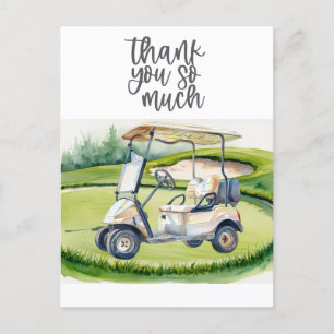 Golf gracias tarjeta campo de golf acuarela