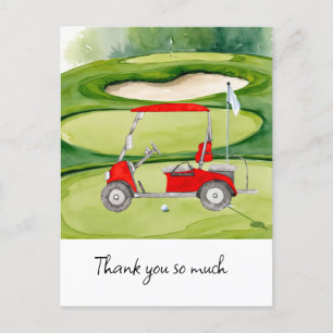 Golf gracias tarjeta campo de golf acuarela