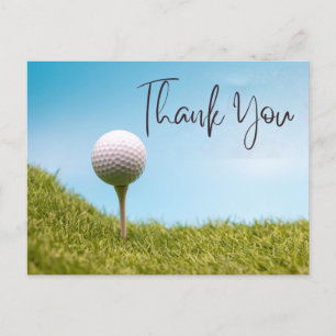 Golf Gracias tarjeta con bola de golf en el tee