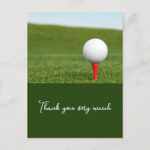 Golf Gracias tarjeta con bola de golf en verde