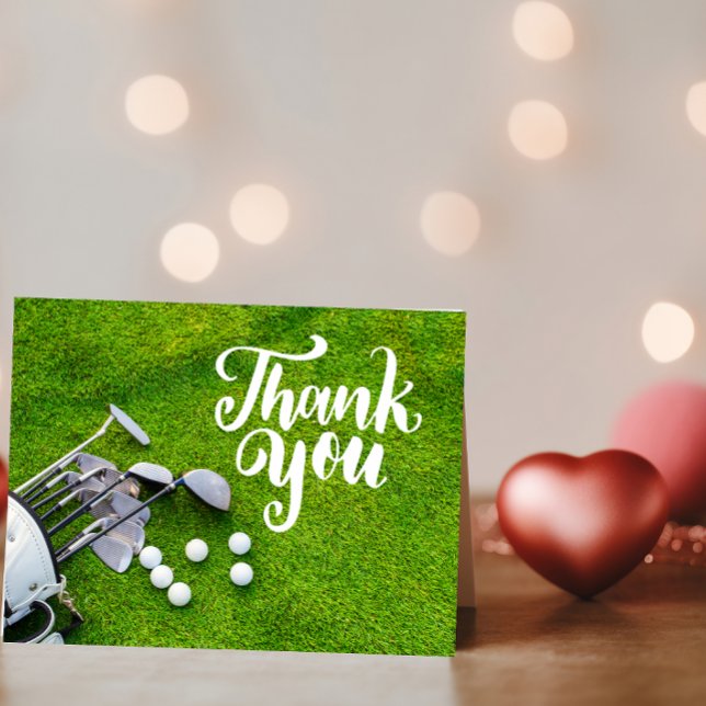Golf Gracias tarjeta con bola de golf y amor de co (Subido por el creador)