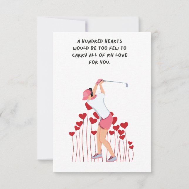 Golf Gracias tarjeta con la acuarela de las mujere (Anverso)