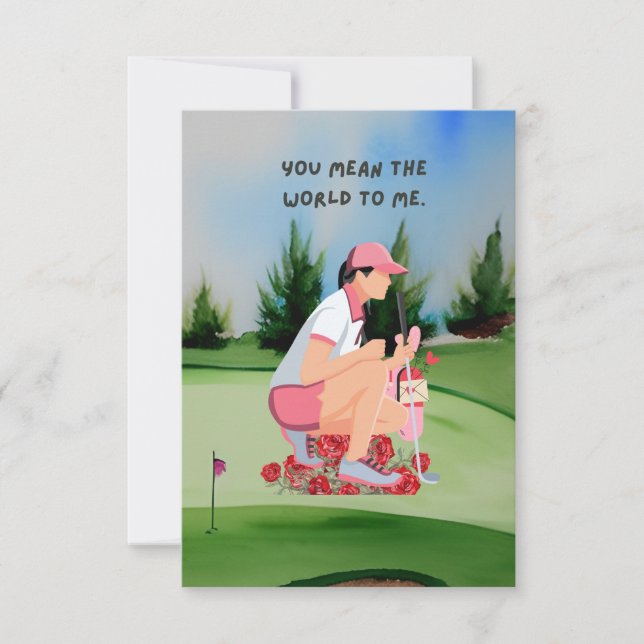 Golf Gracias tarjeta con la acuarela de las mujere (Anverso)